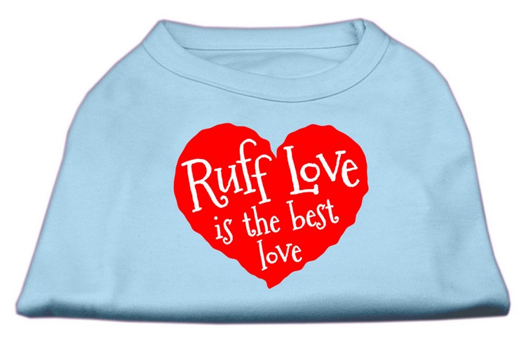 Ruff Love Screen Print Shirt Baby Blue XS